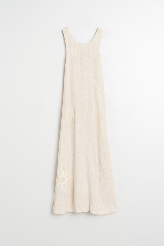 NATURAL EMBROIDERED DRESS 5