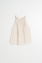 EMBROIDERED HALTER TOP