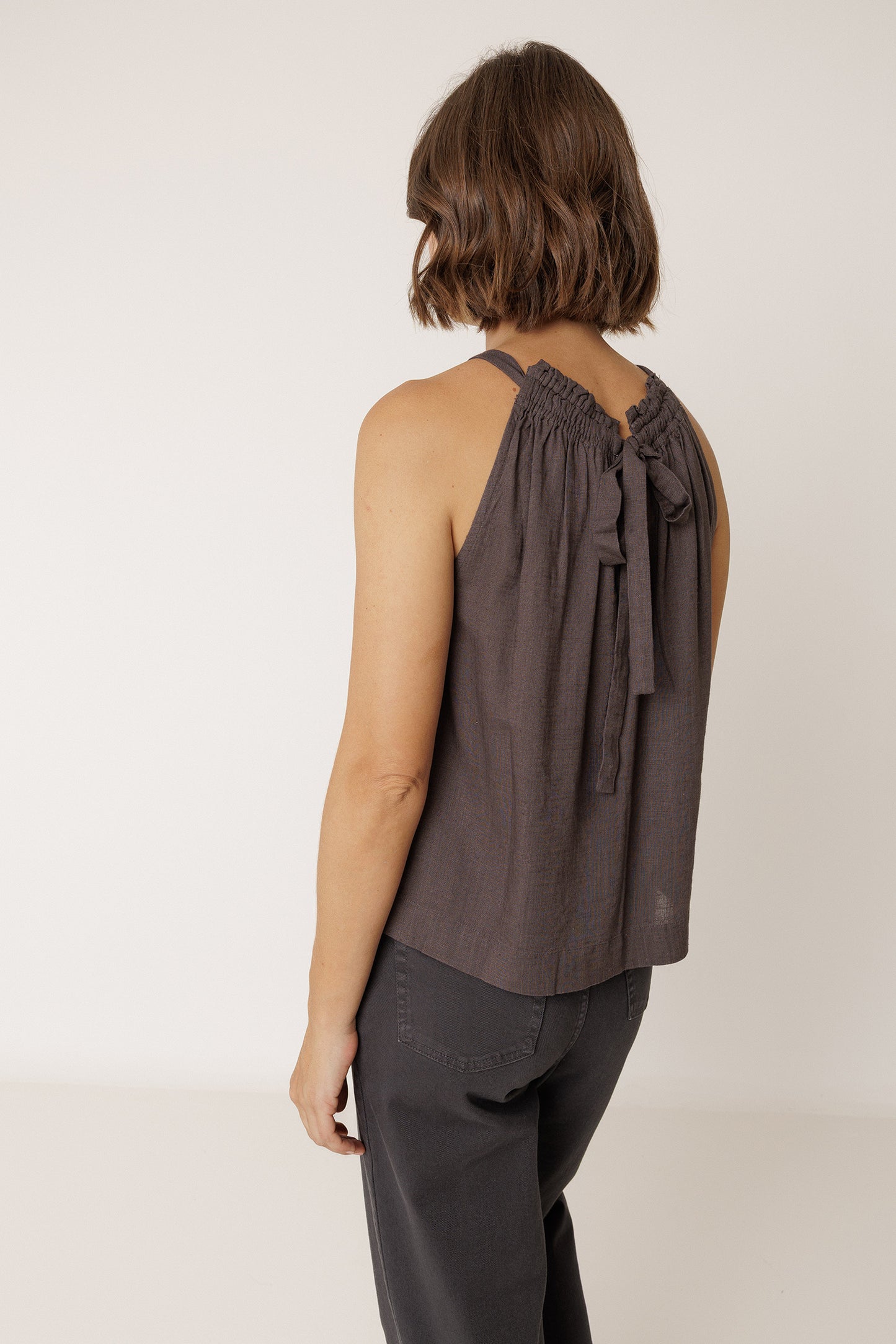 EMBROIDERED HALTER TOP