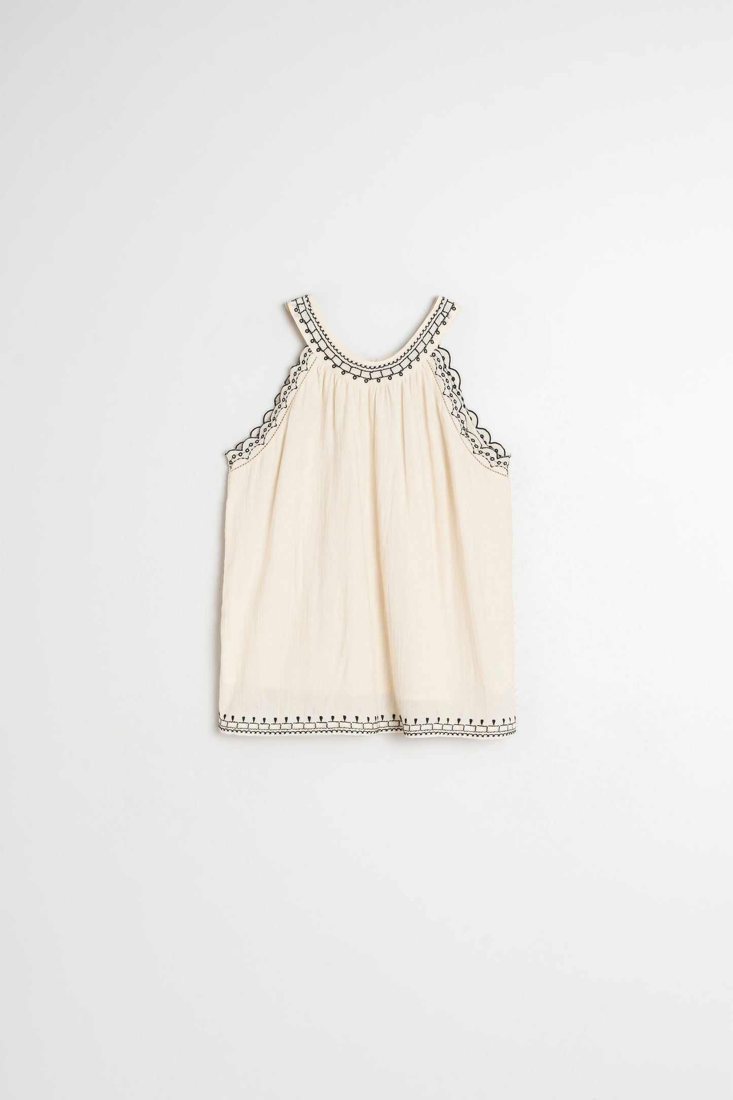 TOP À BRODERIES CONTRASTÉES