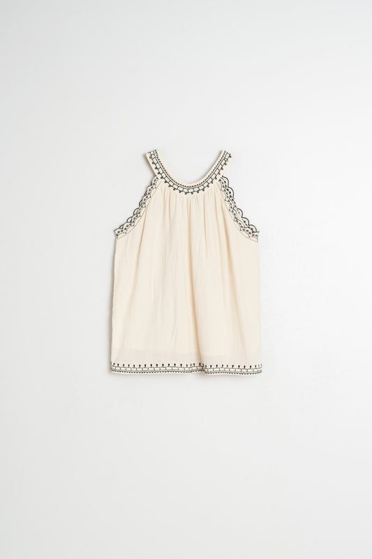 TOP À BRODERIES CONTRASTÉES 5