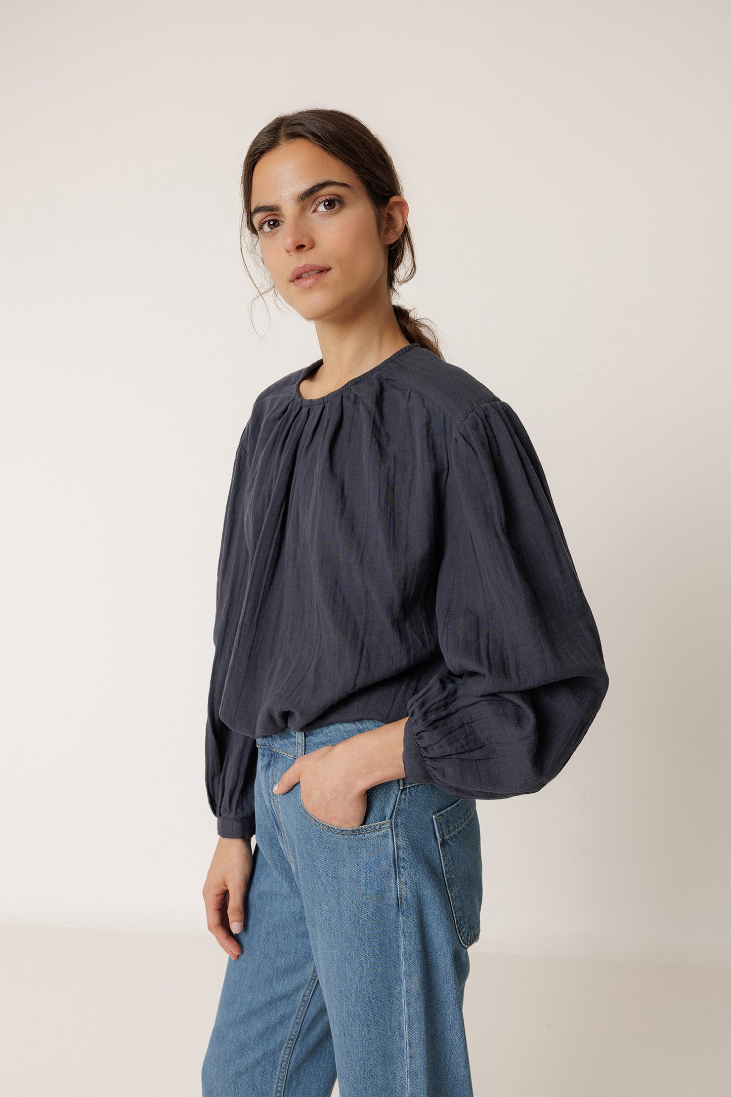 DOUBLE-GAUZE BLOUSE
