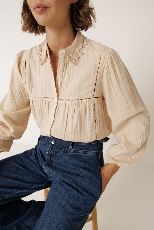 [CL]  CROCHET-NECK SHIRT 2