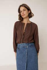 DOUBLE-GAUZE LACE SHIRT