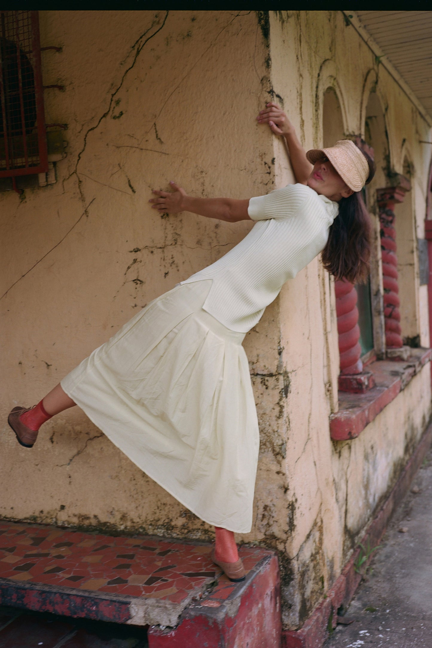 FALDA GODETS ALGODÓN SEDA