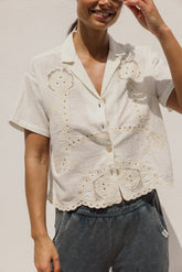 EYELET EMBROIDERED SHIRT
