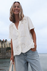 EYELET EMBROIDERED SHIRT
