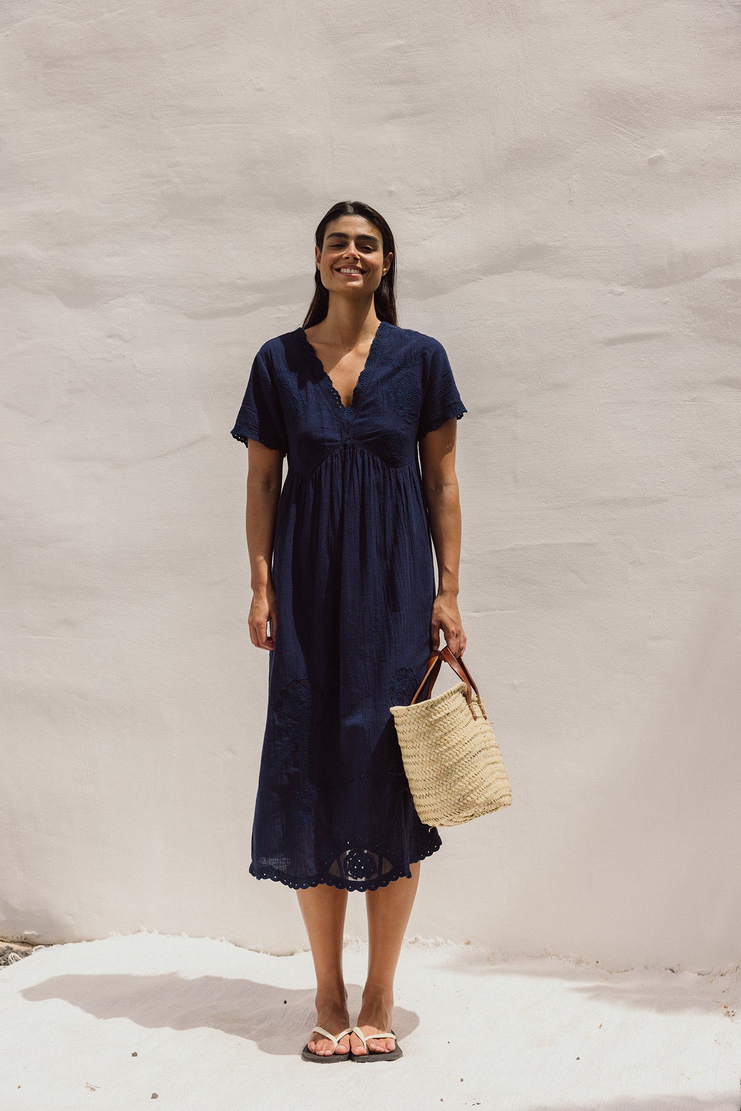 [CL] EYELET EMBROIDERED WIDE DRESS
