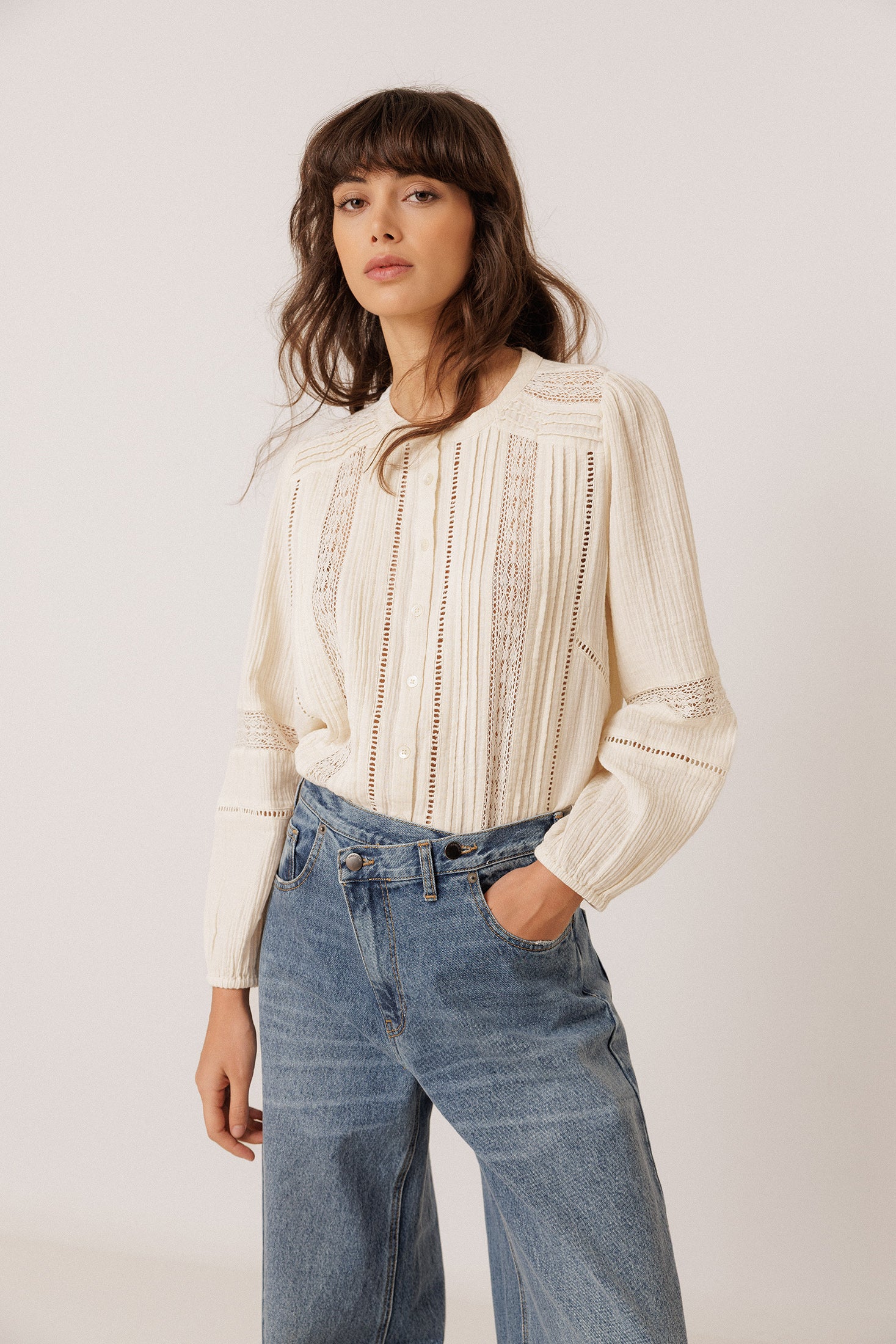 ROMANTIC DOUBLE GAUZE SHIRT | INDI&COLD ROMANTIC DOUBLE GAUZE SHIRT | INDI&COLD