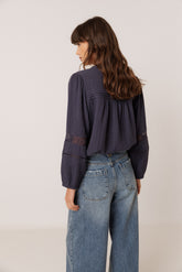 CHEMISE ROMANTIQUE EN DOUBLE GAZE