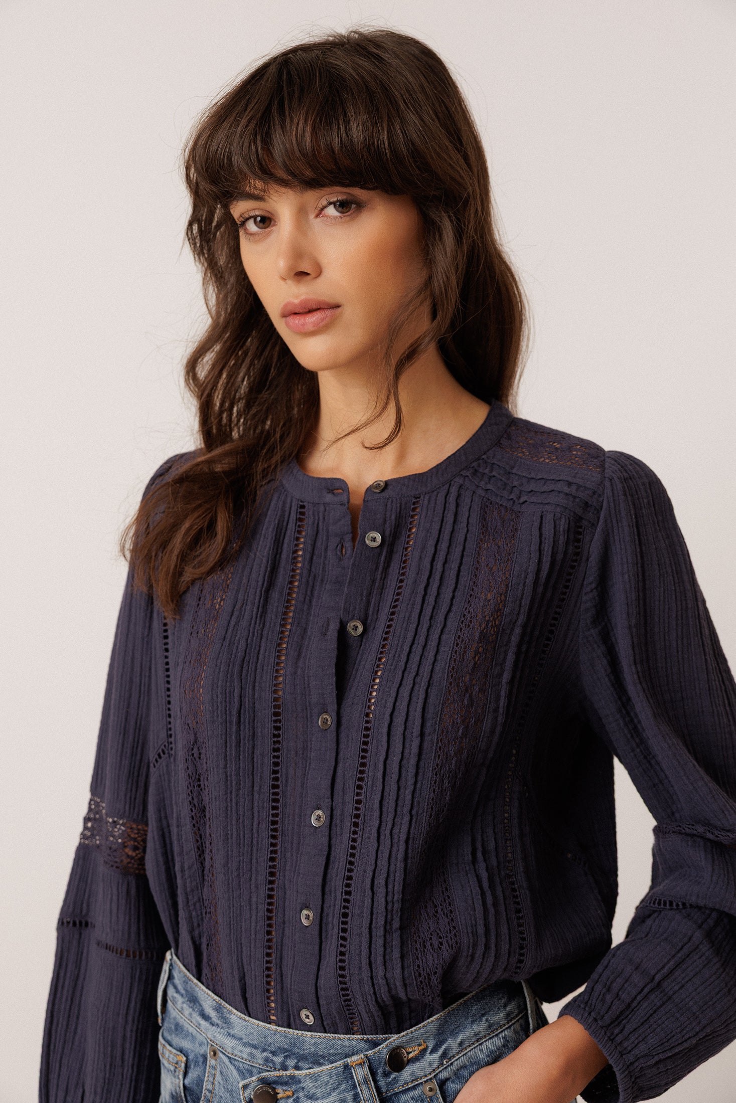 ROMANTIC DOUBLE GAUZE SHIRT | INDI&COLD