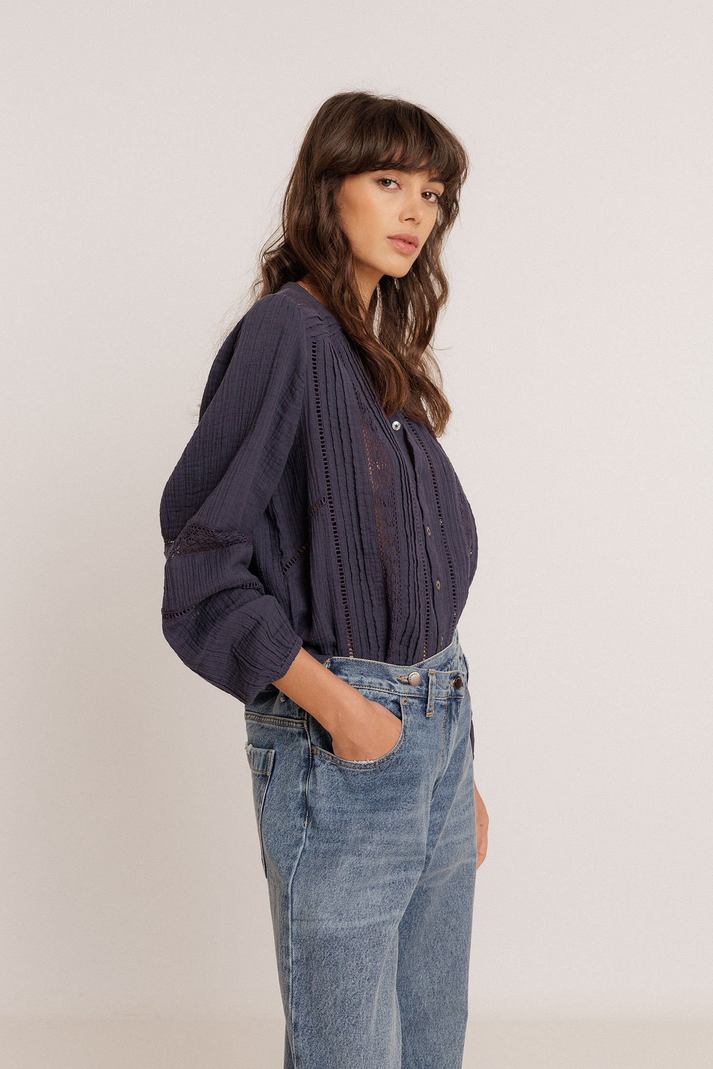 ROMANTIC DOUBLE GAUZE SHIRT | INDI&COLD