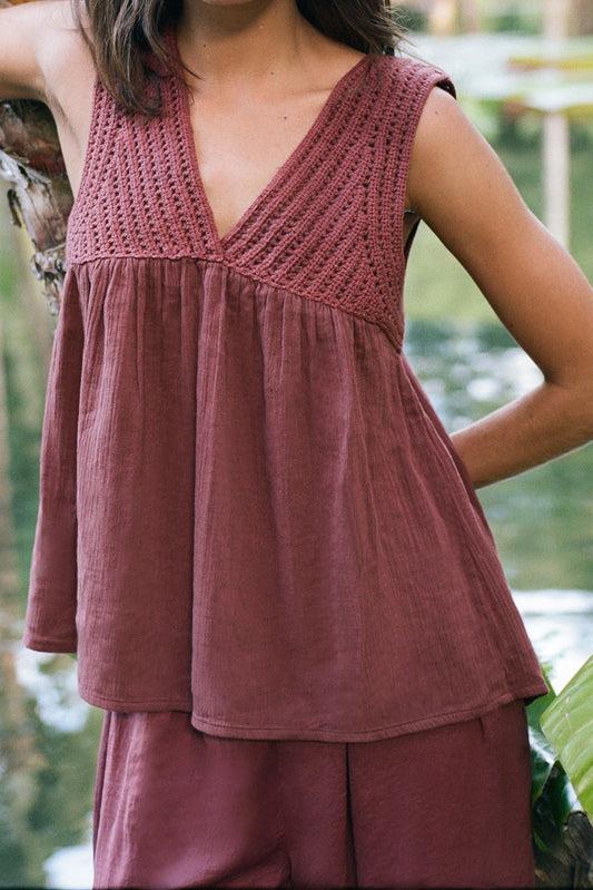 DOUBLE gauze CROCHET TOP 5
