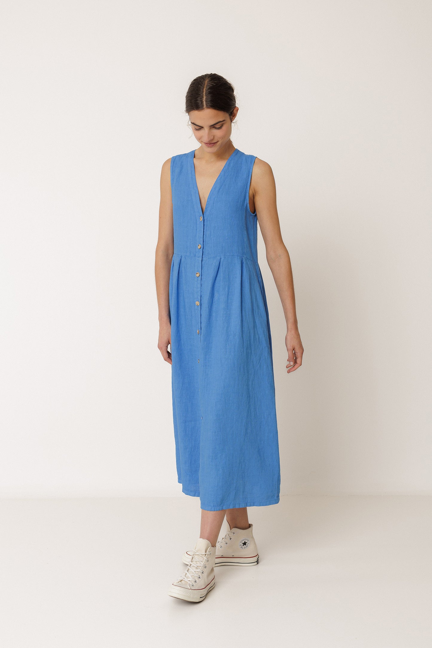 LINEN MULTIPOSITION DRESS
