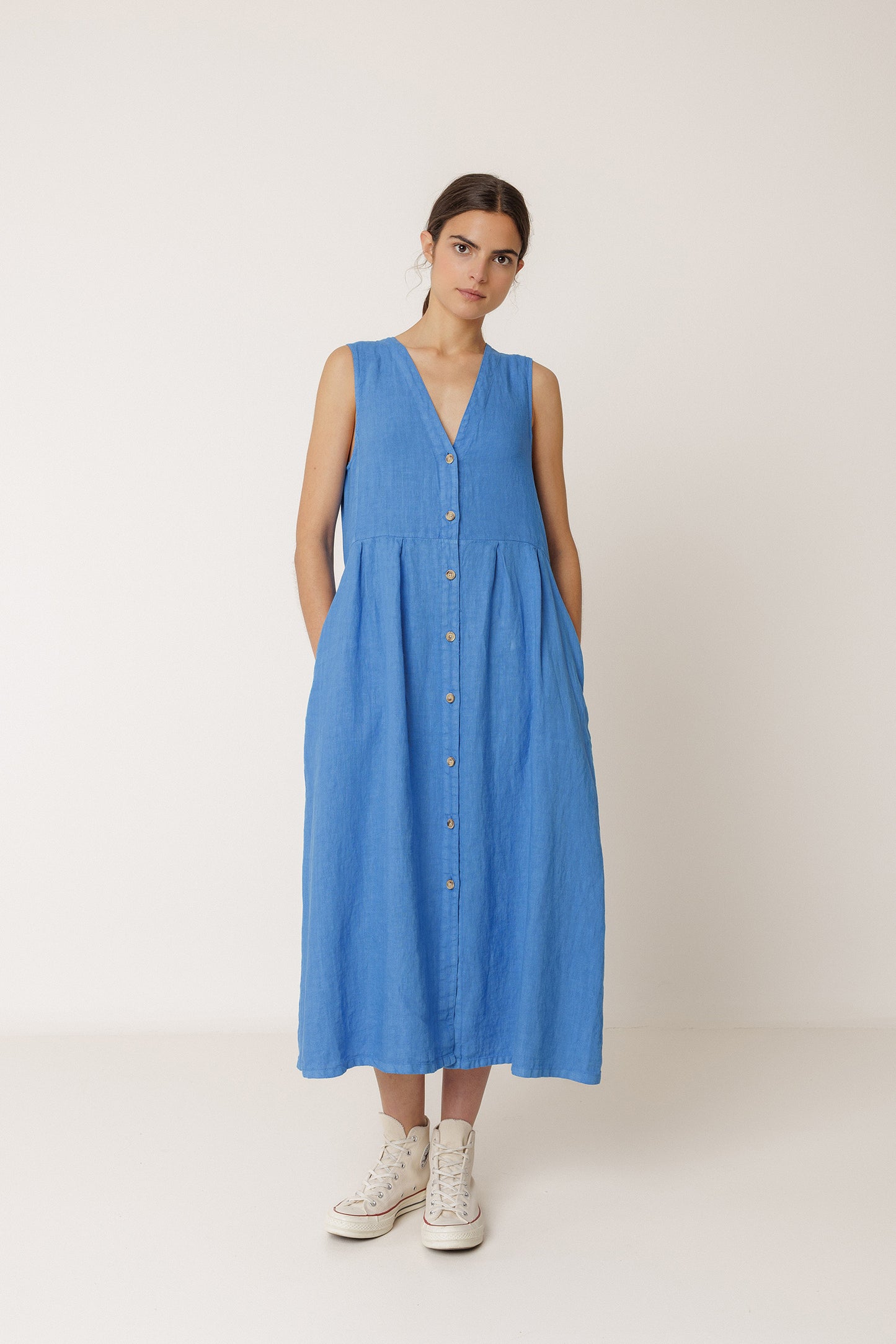LINEN MULTIPOSITION DRESS