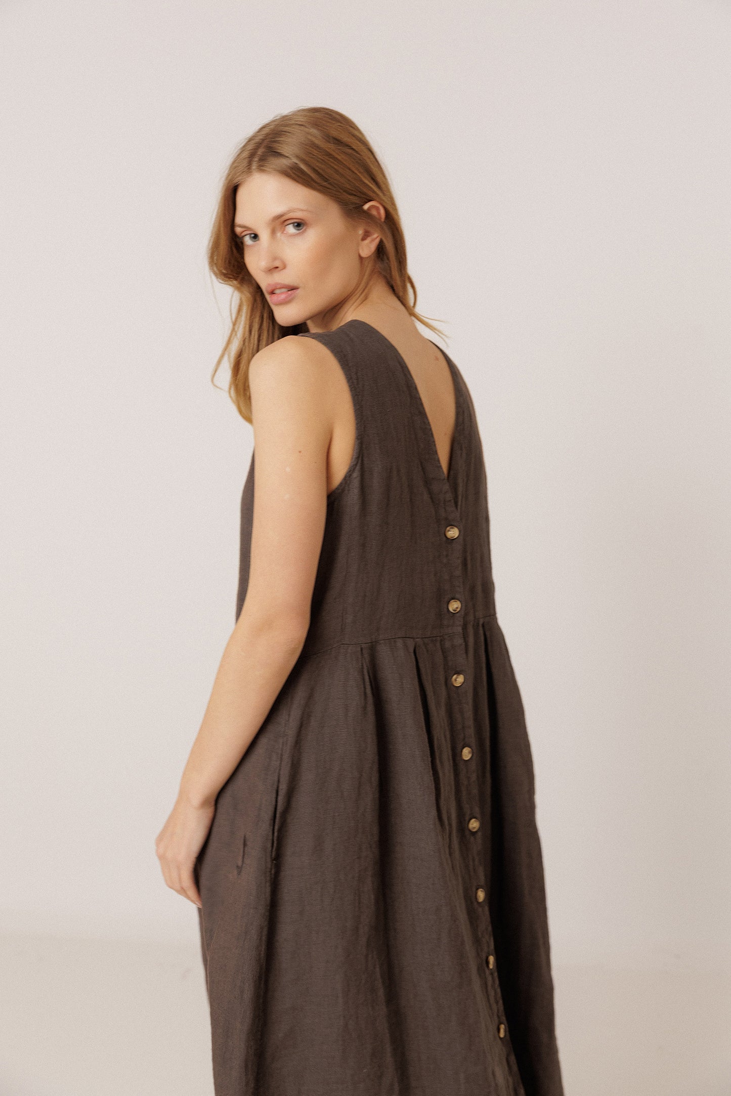 LINEN MULTIPOSITION DRESS