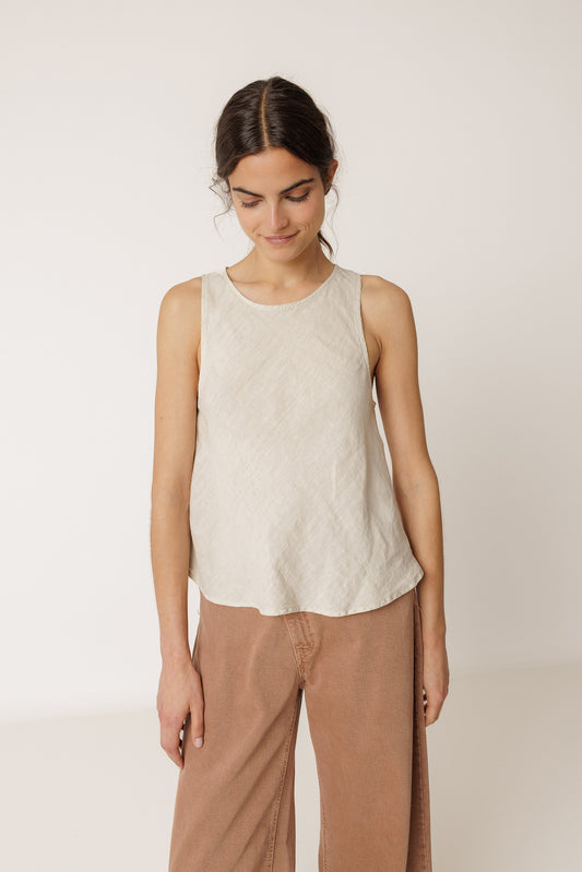SHORT LINEN TOP 1