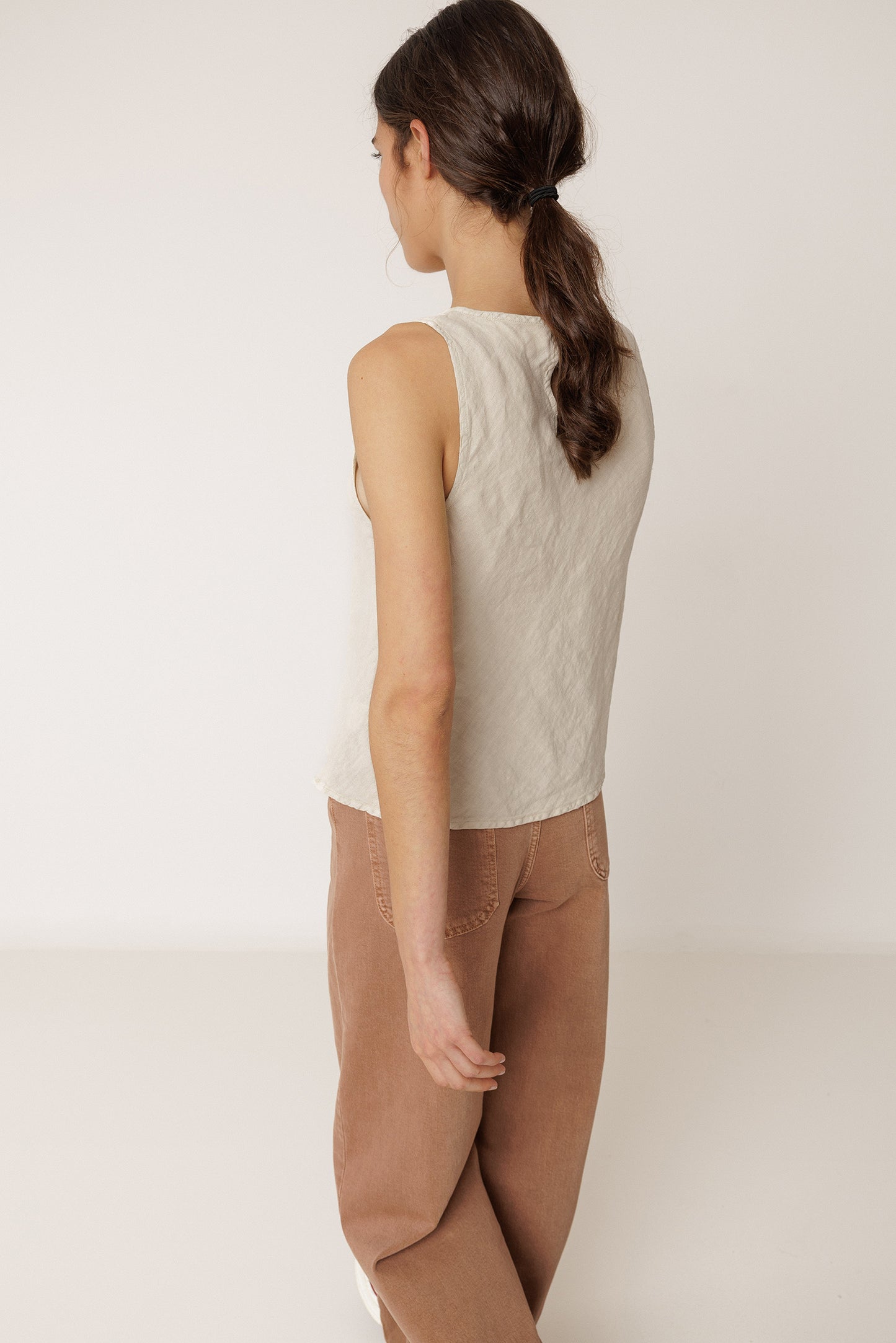 SHORT LINEN TOP