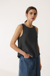 SHORT LINEN TOP