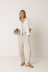 CROP LINEN SHIRT