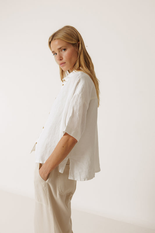 CROP LINEN SHIRT 2