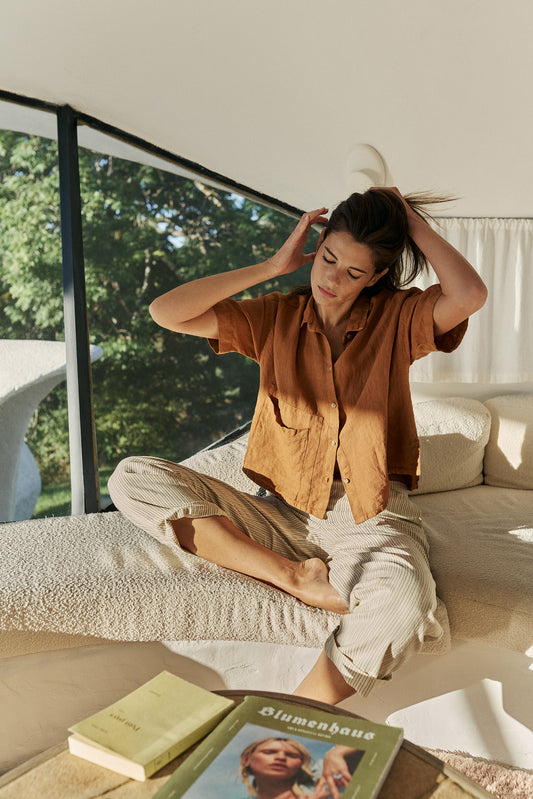 CHEMISE CROP EN LIN 3