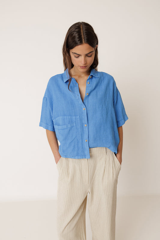 CROP LINEN SHIRT 1