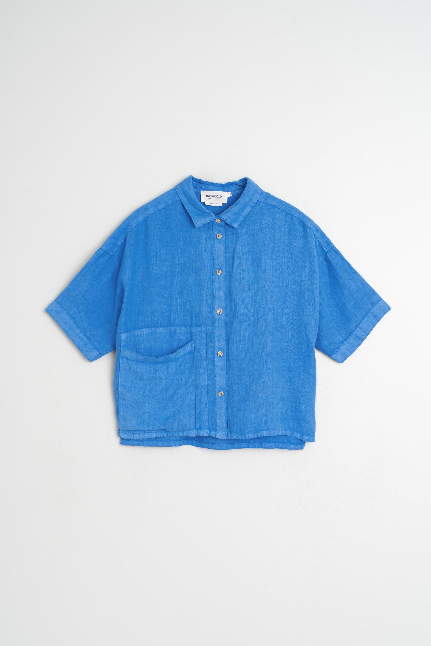 CROP LINEN SHIRT