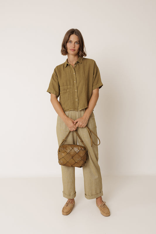 CROP LINEN SHIRT 2