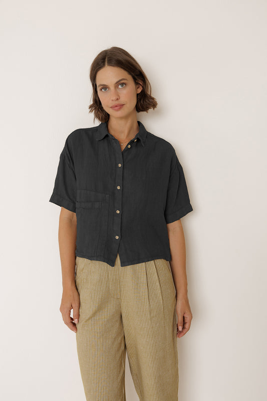 CROP LINEN SHIRT 1