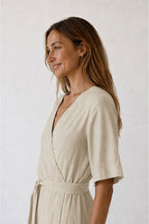 VESTIDO CRUZADO LINO
