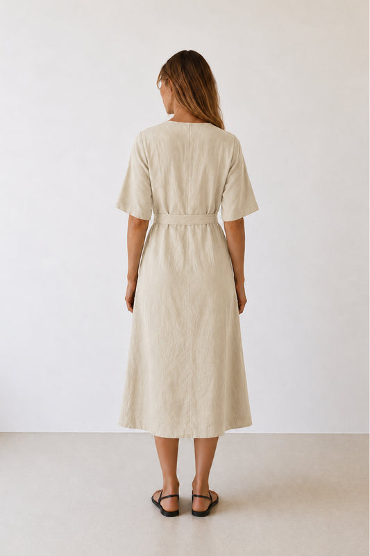 CROSSOVER LINEN DRESS 3