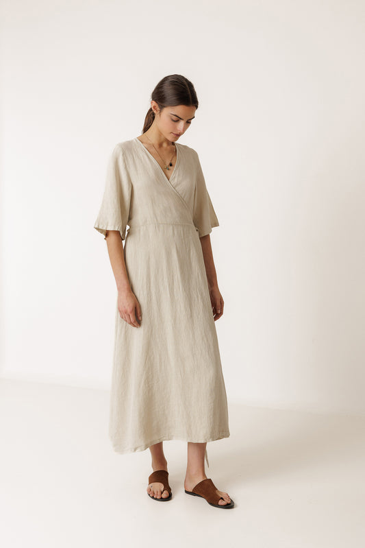 CROSSOVER LINEN DRESS 4