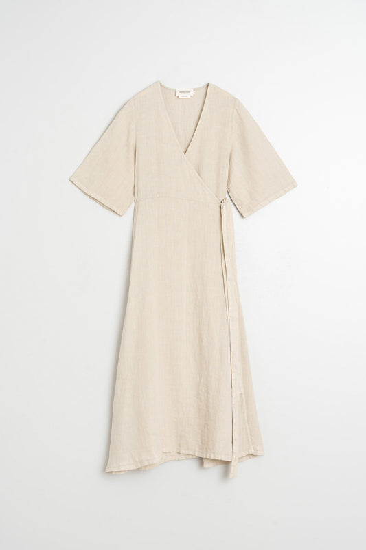 CROSSOVER LINEN DRESS 5