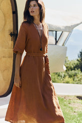ROBE PORTEFEUILLE EN LIN