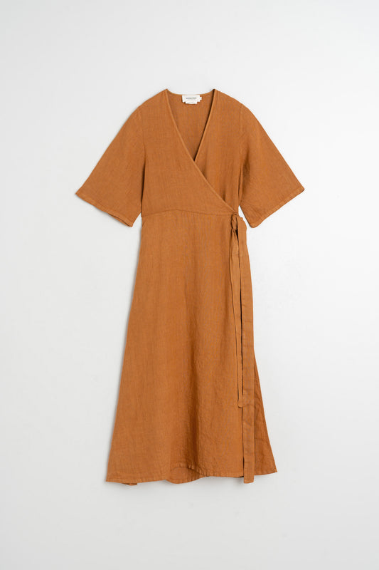 CROSSOVER LINEN DRESS 6