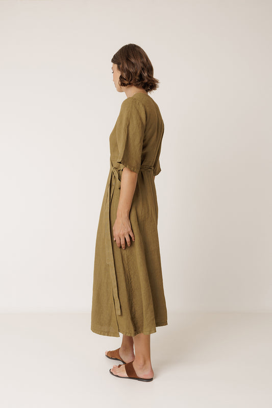 CROSSOVER LINEN DRESS 2