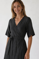 VESTIDO CRUZADO LINO