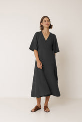 VESTIDO CRUZADO LINO