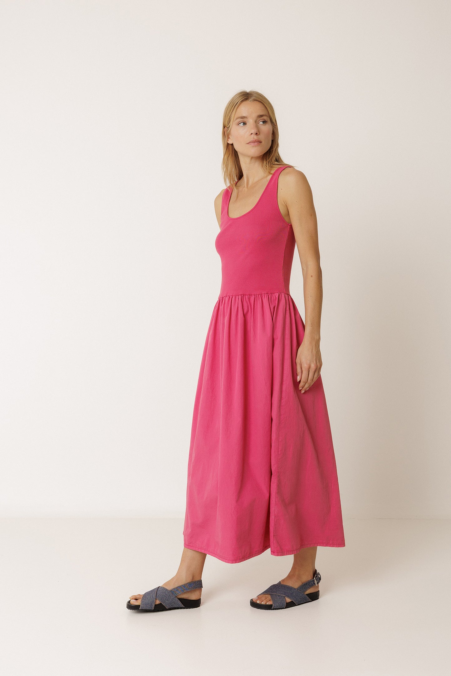 ROBE EN POPELINE COMBINÉE