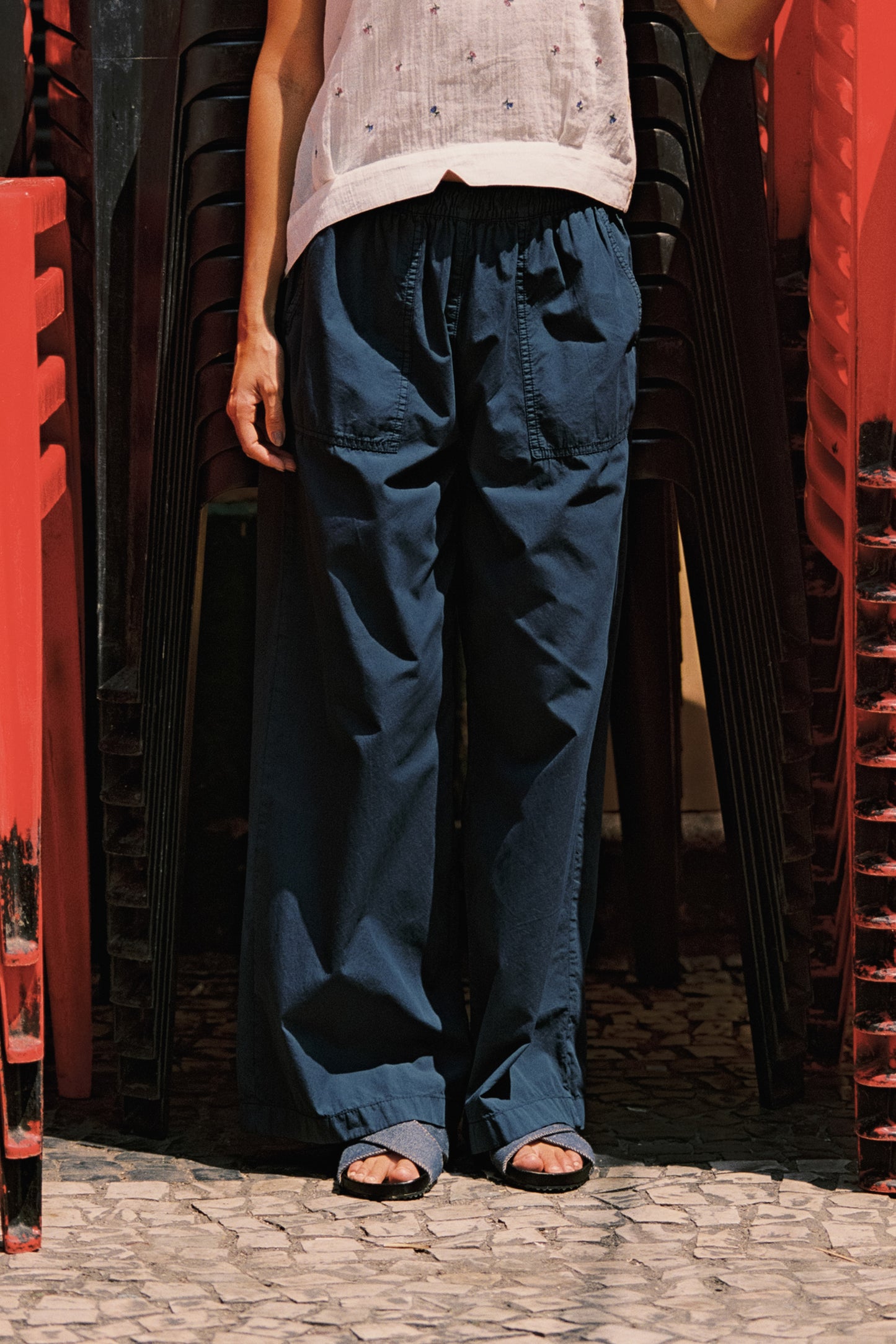 STRAIGHT POPLIN PANT