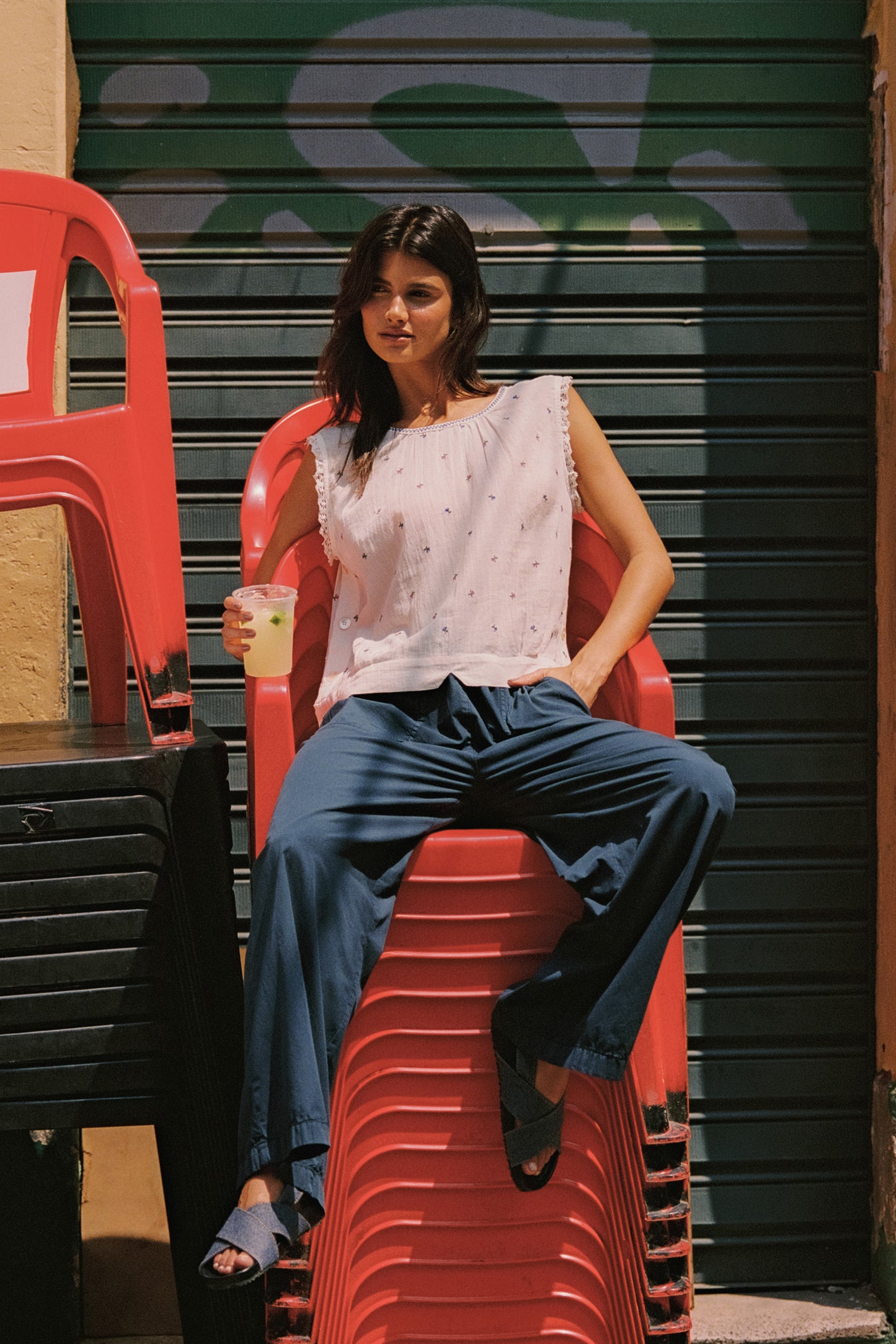 STRAIGHT POPLIN PANT