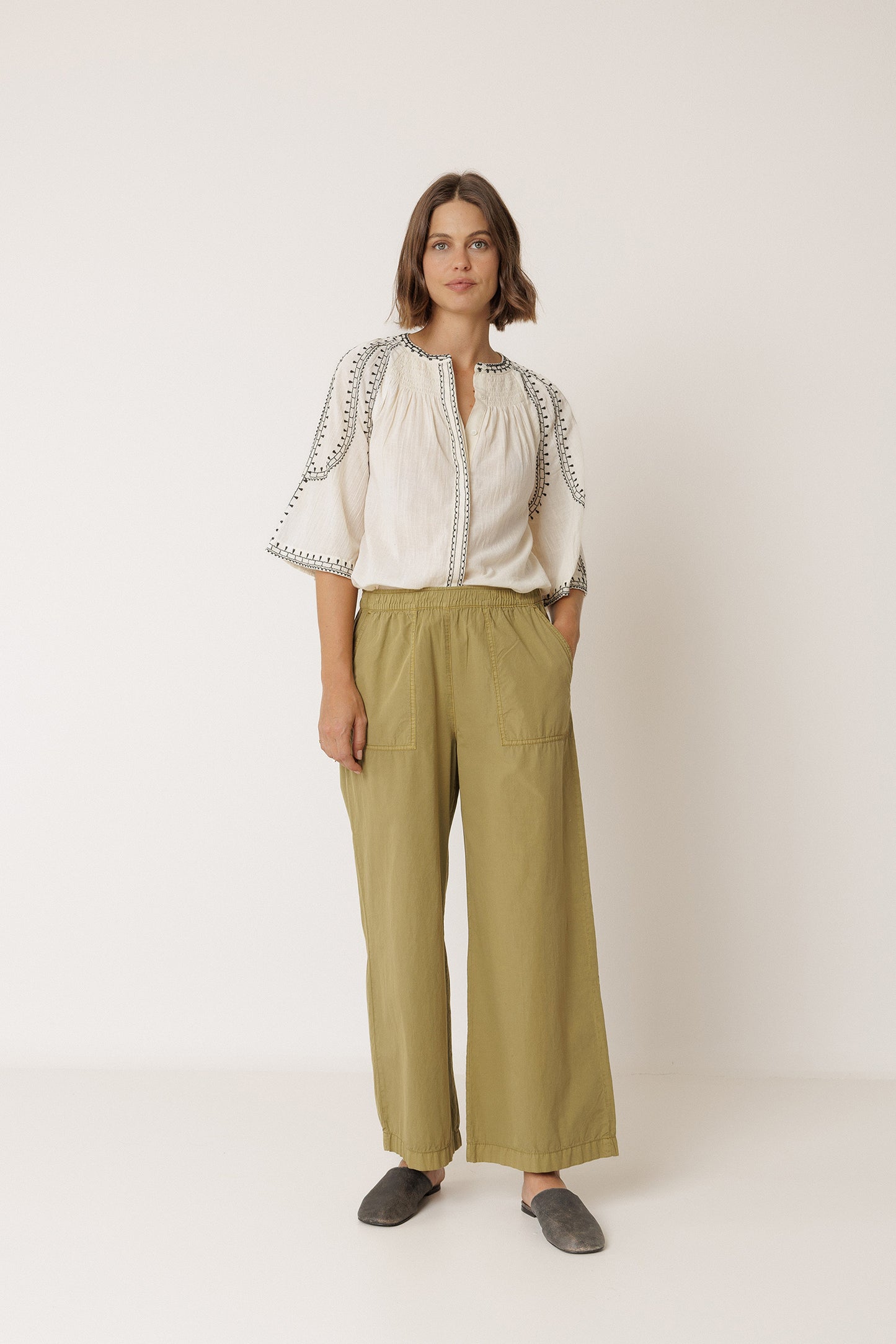 STRAIGHT POPLIN PANT