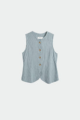 STRIPED LINEN VEST
