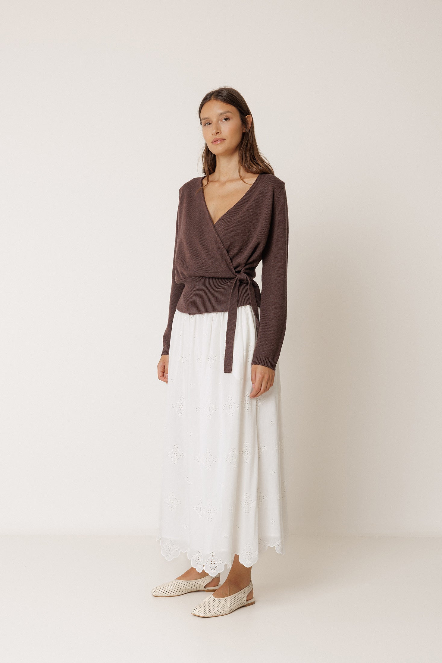 KNIT WRAP-OVER CARDIGAN | INDI&COLD