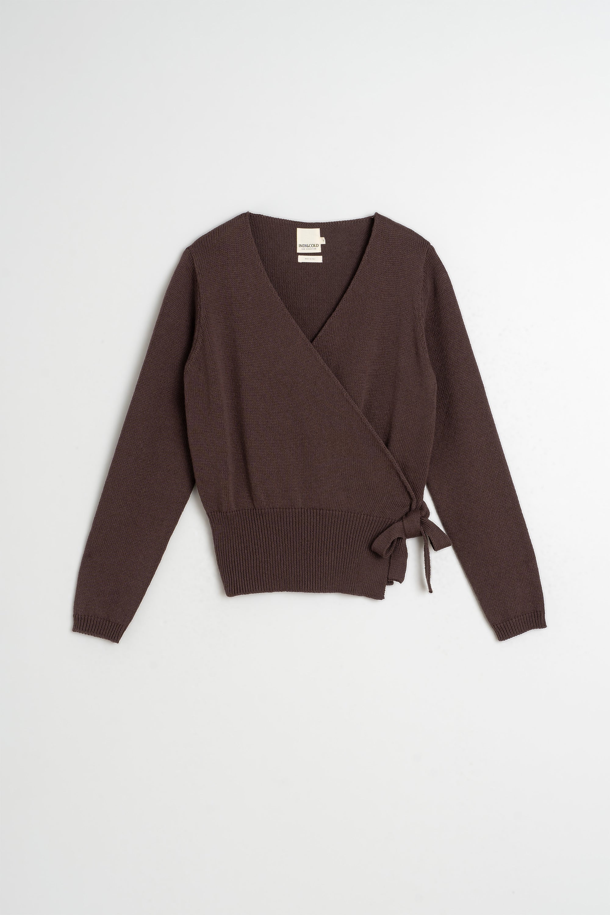 KNIT WRAP-OVER CARDIGAN | INDI&COLD