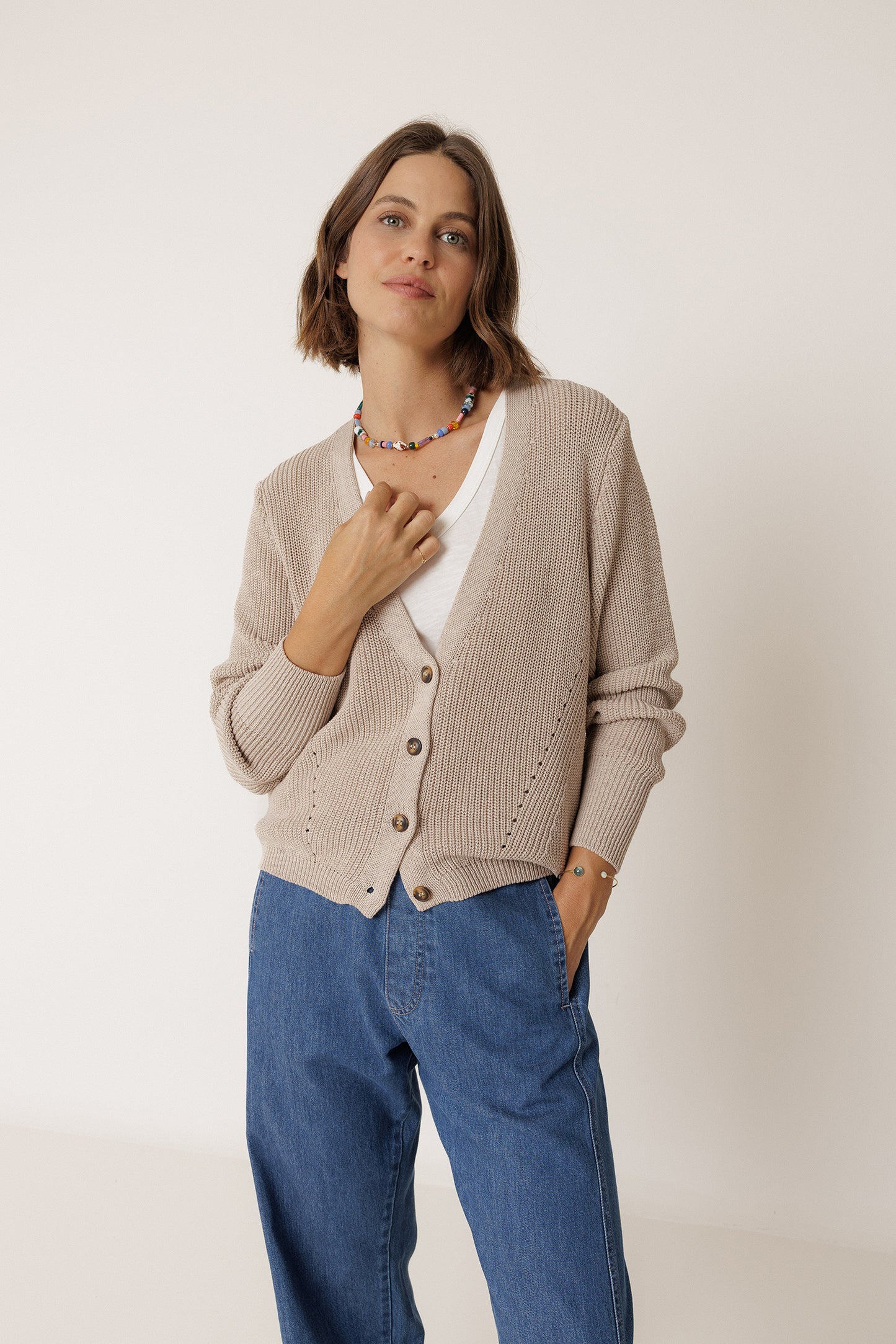 HALF-CARDIGAN JACKET