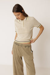 CONTRAST-STRIPE KNIT POLO