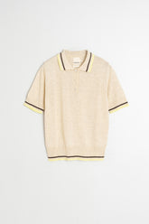 CONTRAST-STRIPE KNIT POLO