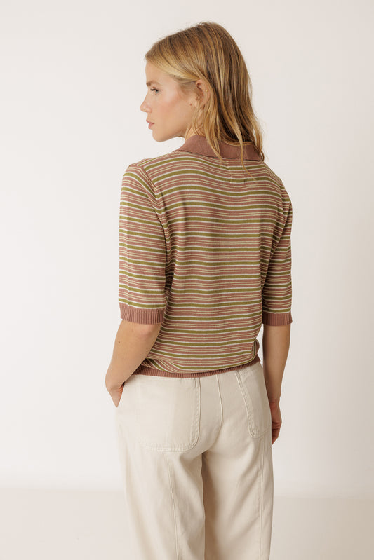 STRIPE KNIT POLO 3